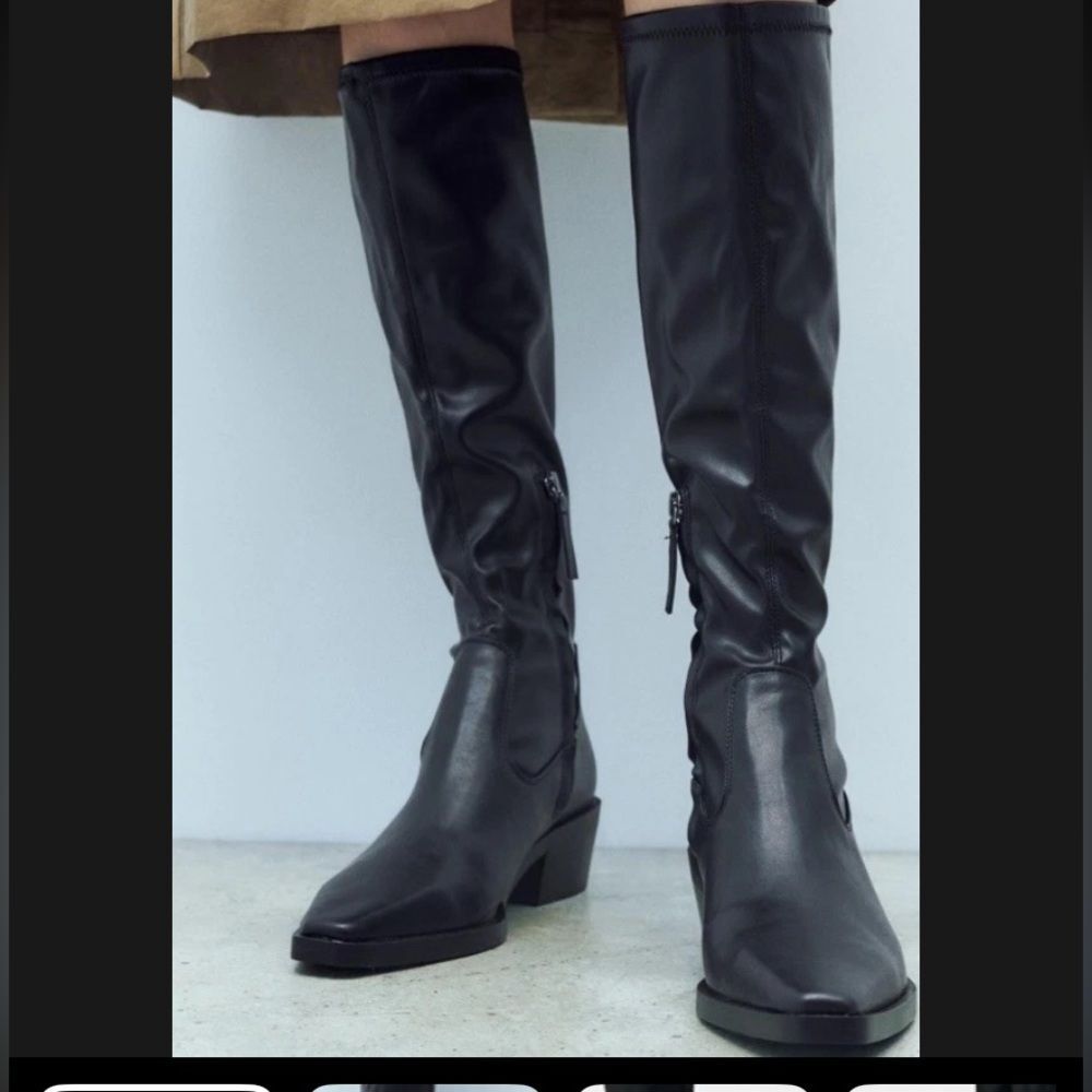 Zara Stretch flat boots 38/7 NEW